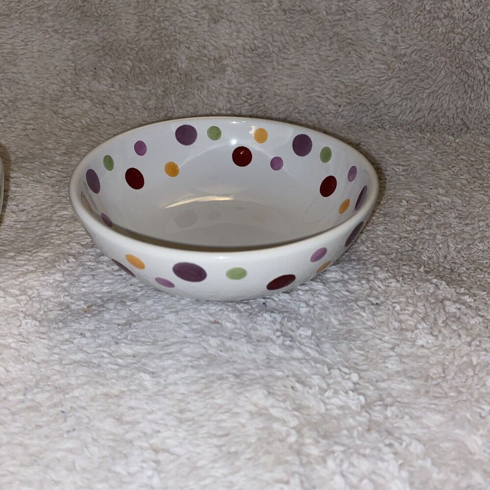 2 Pampered Chef Simple Additions Dots Small Round Bowl 6" RETIRED